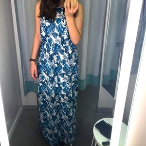 DIVIDED by H&M Blue Leaf Maxi Dress